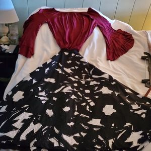 Banana Republic Black and White Printed Skirt